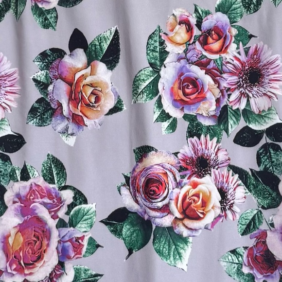 Zara NEW Floral Stretch Pencil Bodycon Fitted Midi Dress Boho Crew Long Sleeve M - Picture 8 of 16